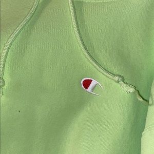 Lime green cropped champion hoodie